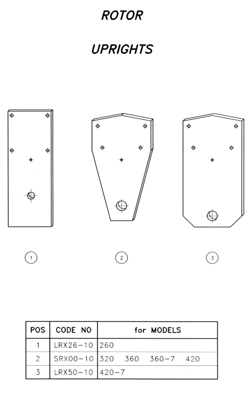 Uprights/Carter, Click to Return to Spares Menu