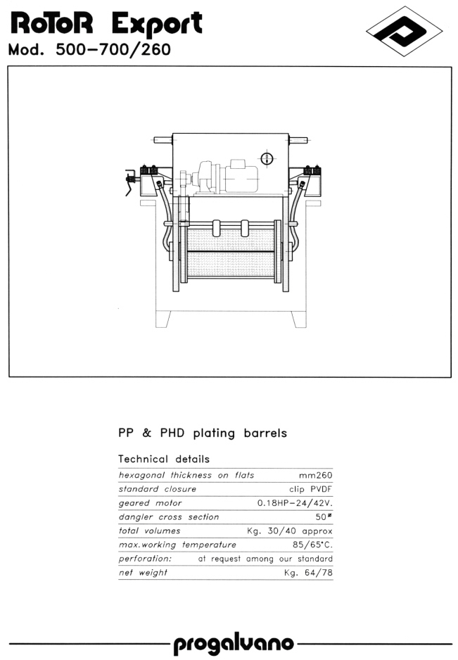 Mod.500-700 /260, Click to return to Rotor Export List